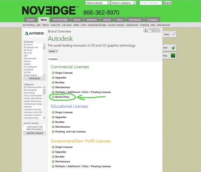 Novedge - Autodesk Rental Plans